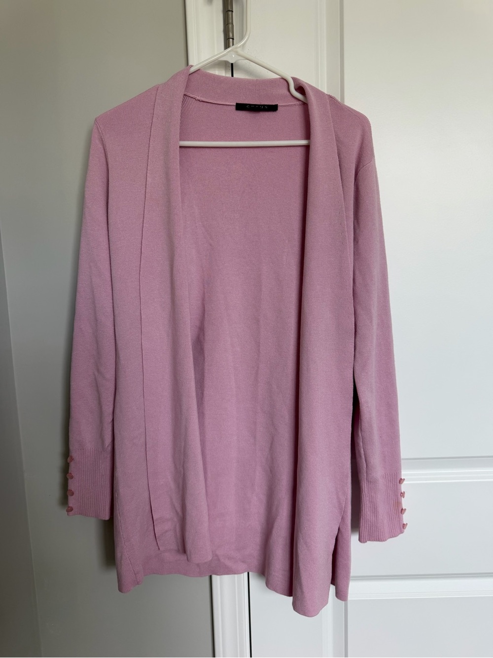 Cyrus Light Pink Open-Front Women's Cardigan